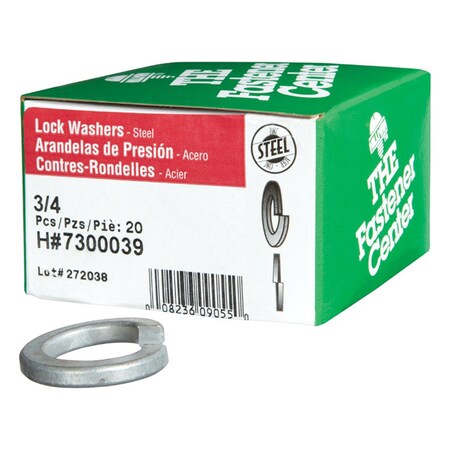 Aceds Split Lock Washer, Zinc Finish, 20 PK 5304662